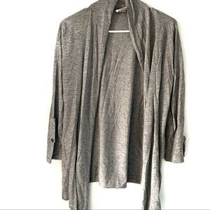 Worthington Overshirt Gray Layered High Low Hem